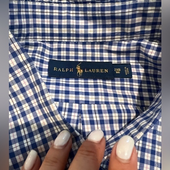 Polo Ralph Lauren Gingham Long Sleeve 2XB men’s gingham pattern academia H - Picture 2 of 9